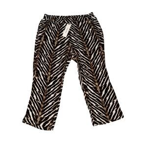 Calvin Klein Women's Zebra Print Linen Palazzo SZ/ 0-X (XL)
